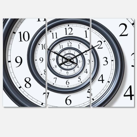 Designart 'Time Spiral Analog Wall Modern Multipanel Wall Clock